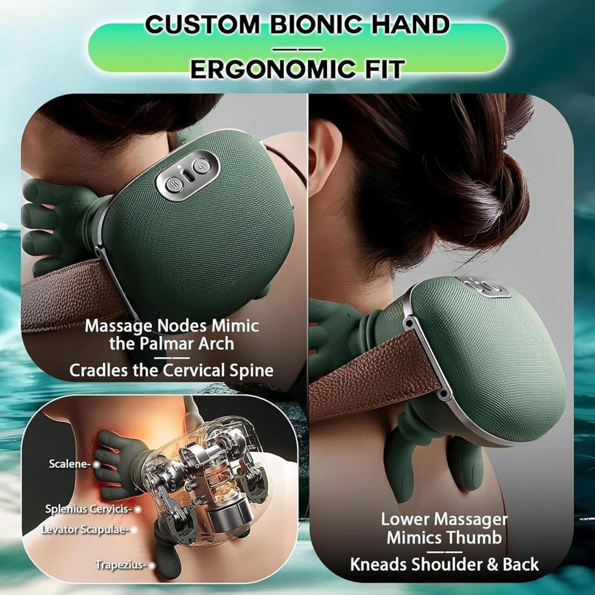 Masajeador cervical 4D con calor · Relax en casa
