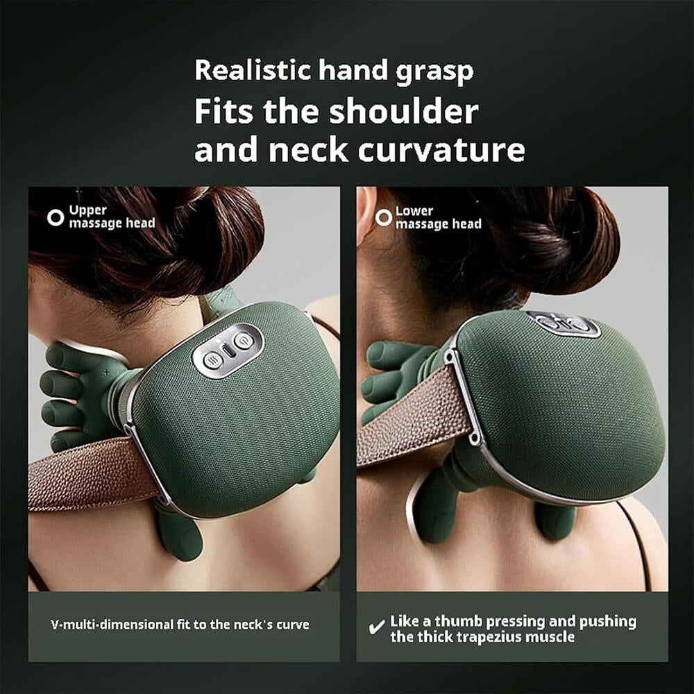 Masajeador cervical 4D con calor · Relax en casa