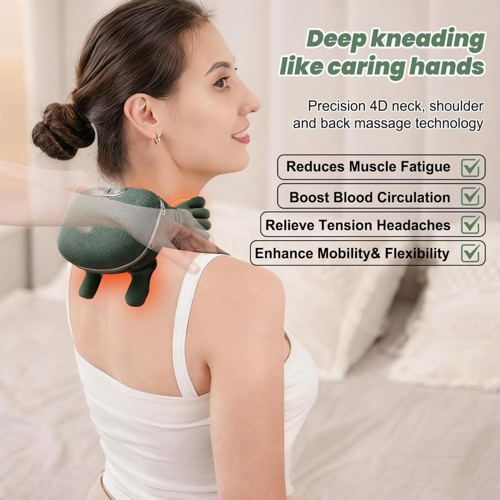 Masajeador cervical 4D con calor · Relax en casa